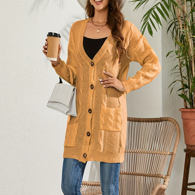 IvyShape | Casual Long Single-Breasted Cardigan Coat