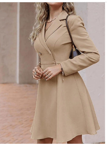 Women Elegant Shirt Dress with Double Button Detail Ivyshape