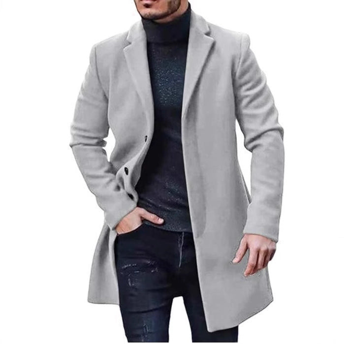 Men's elegant tailored transitional coat Ivyshape