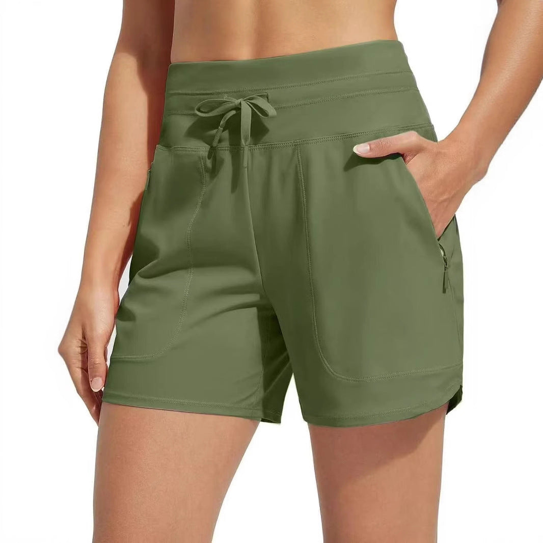 Women High-Performance Active Shorts with adjustable waistband Ivyshape