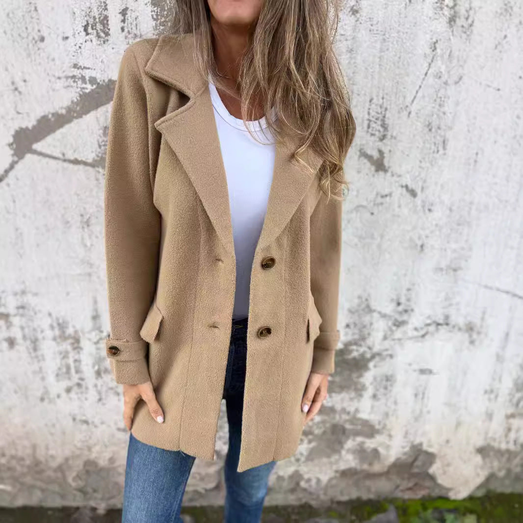 Women's stylish and versatile double-breasted jacket Ivyshape
