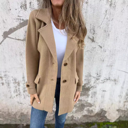 Women's stylish and versatile double-breasted jacket Ivyshape