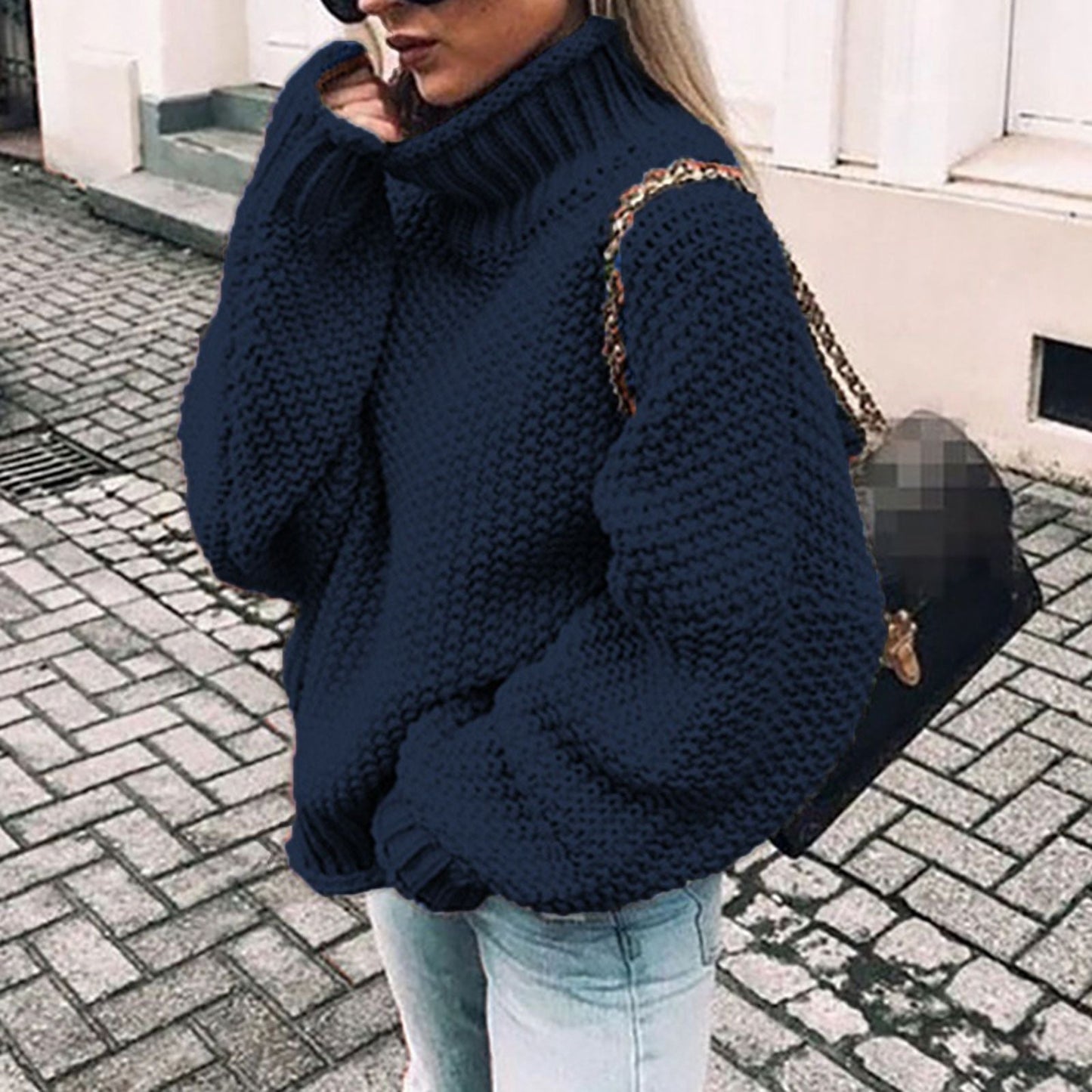 Ivyshape | Solid Long Sleeves Turtleneck Sweater