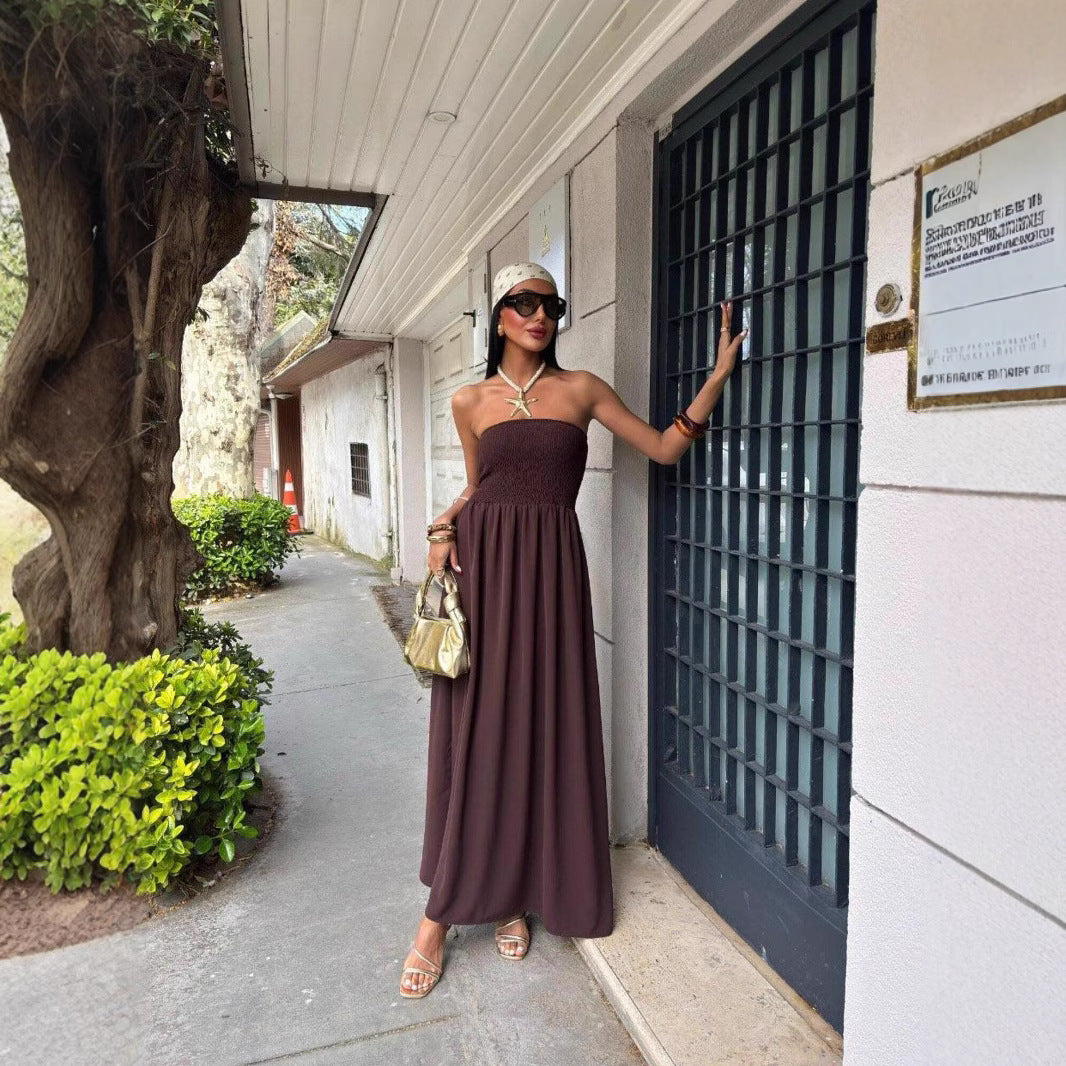 Women’s Maxi Dress with strapless top and flowing skirt Ivyshape