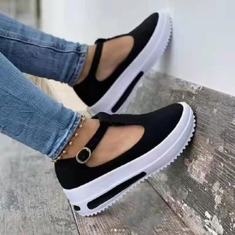 Women's Slip-On Platform Sneakers with Adjustable Strap Ivyshape