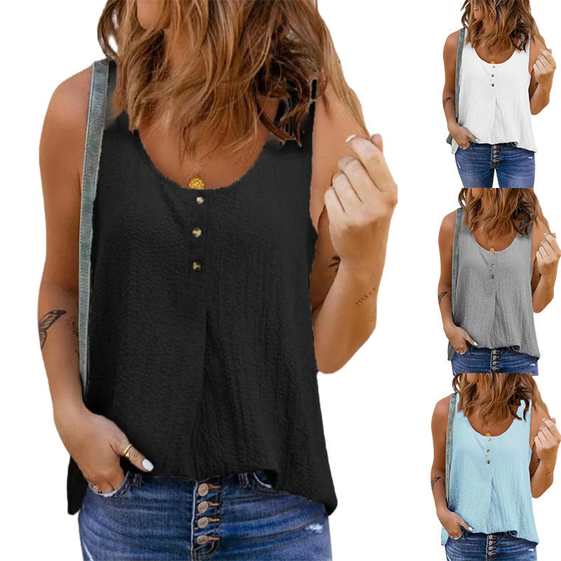 Women structured button-down tank top Ivyshape