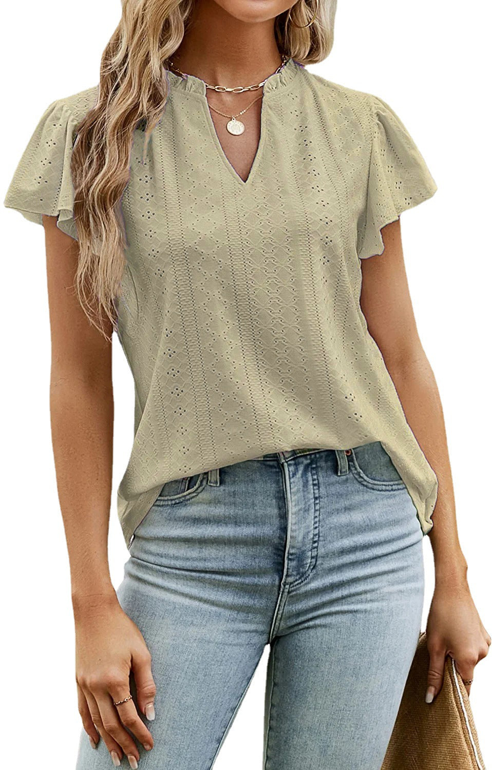 Women's airy top with fashionable ruffle details Ivyshape