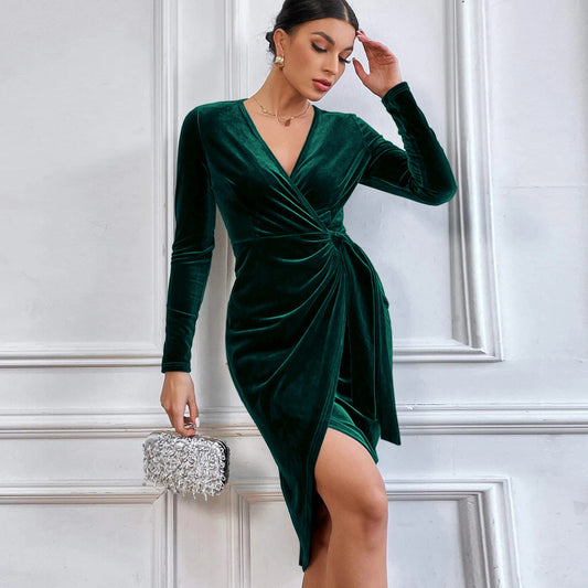 IvyShape | Irregular Mid-Length Dress