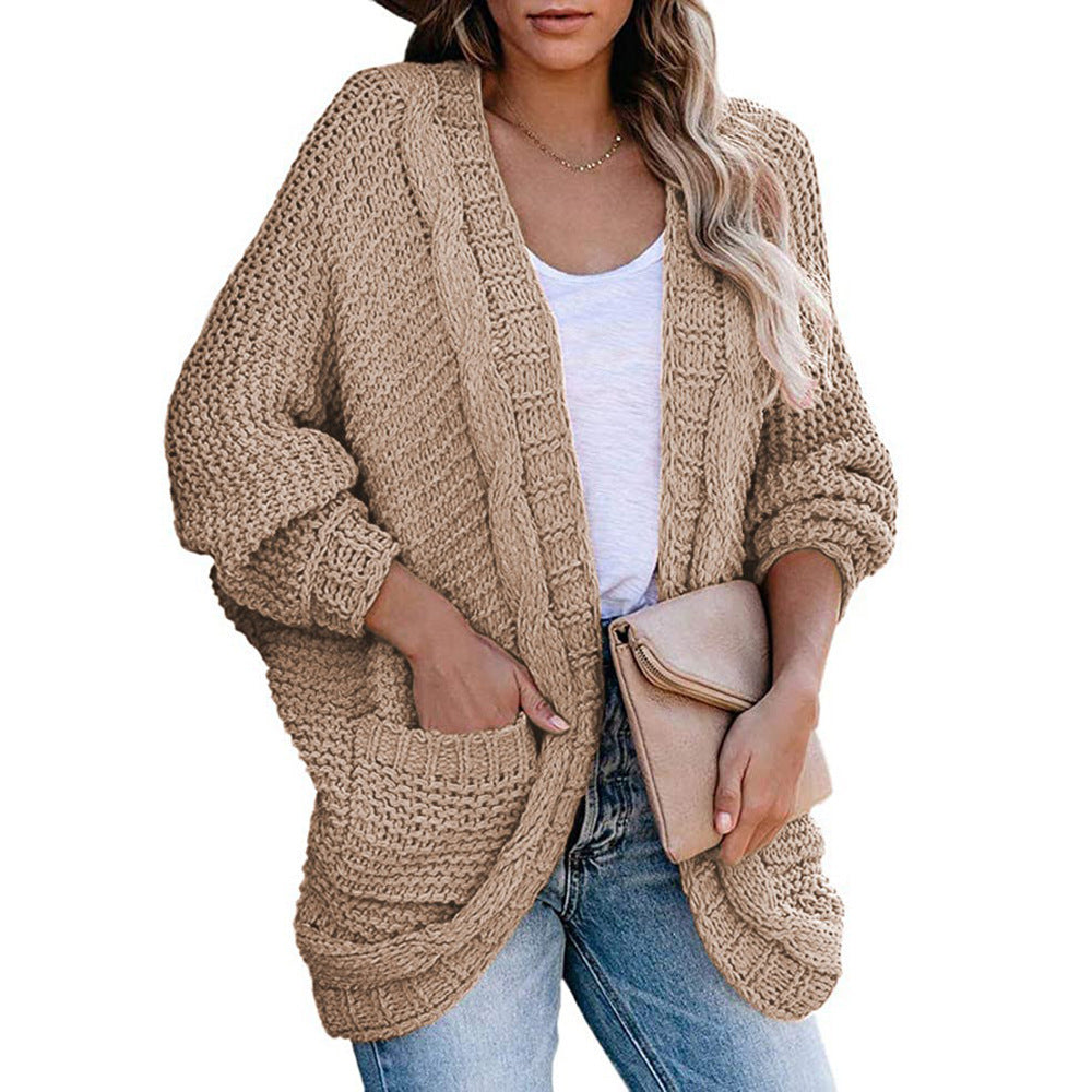 Women's casual cardigan with oversized cut and pockets Ivyshape