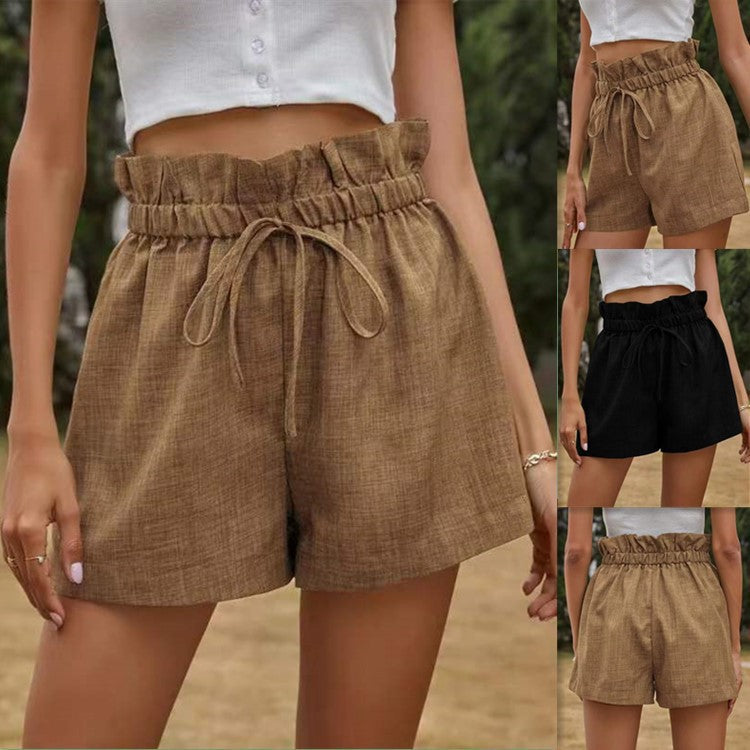 Ladies Relaxed Elastic Waist Casual Shorts Ivyshape