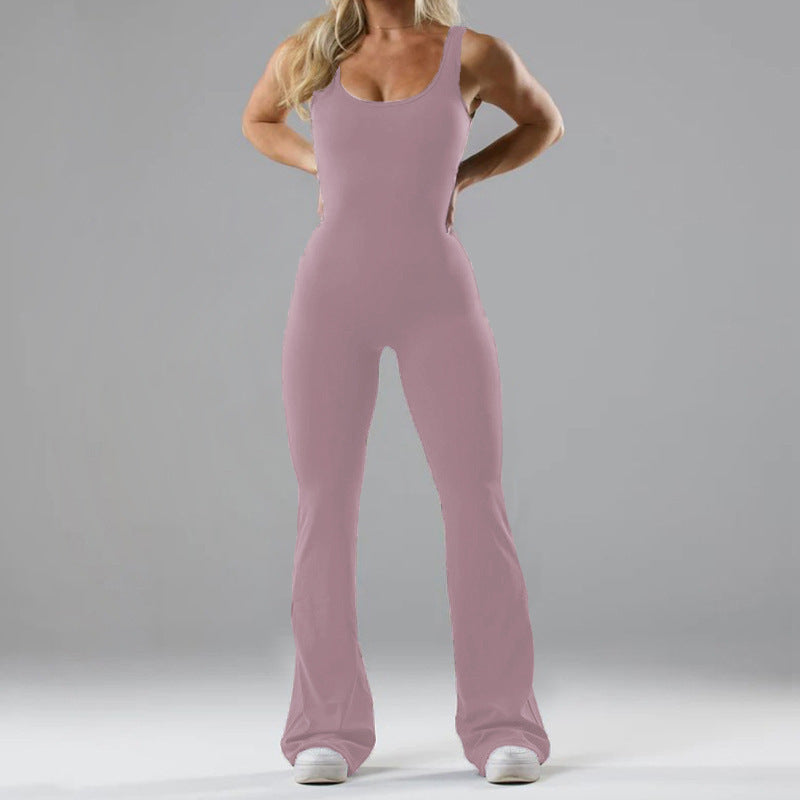 Women's fitness jumpsuit with wide leg and elegant cut Ivyshape