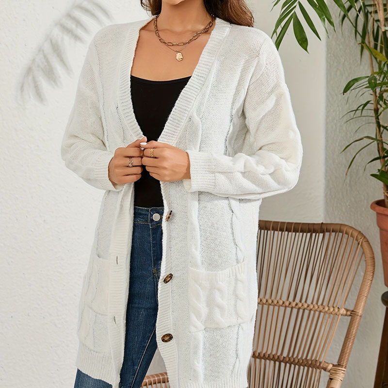 IvyShape | Casual Long Single-Breasted Cardigan Coat