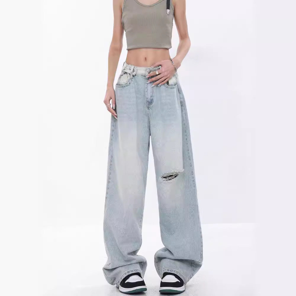 Women Baggy Jeans with High Waist and Casual Fit Ivyshape