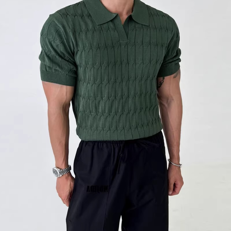 Ivyshape | Woven Polo Shirt