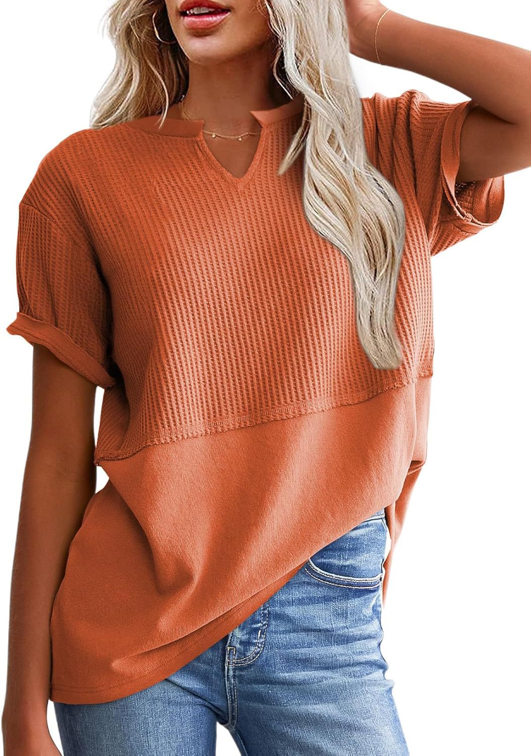 Ladies Leisure Waffle Knit Top Ivyshape