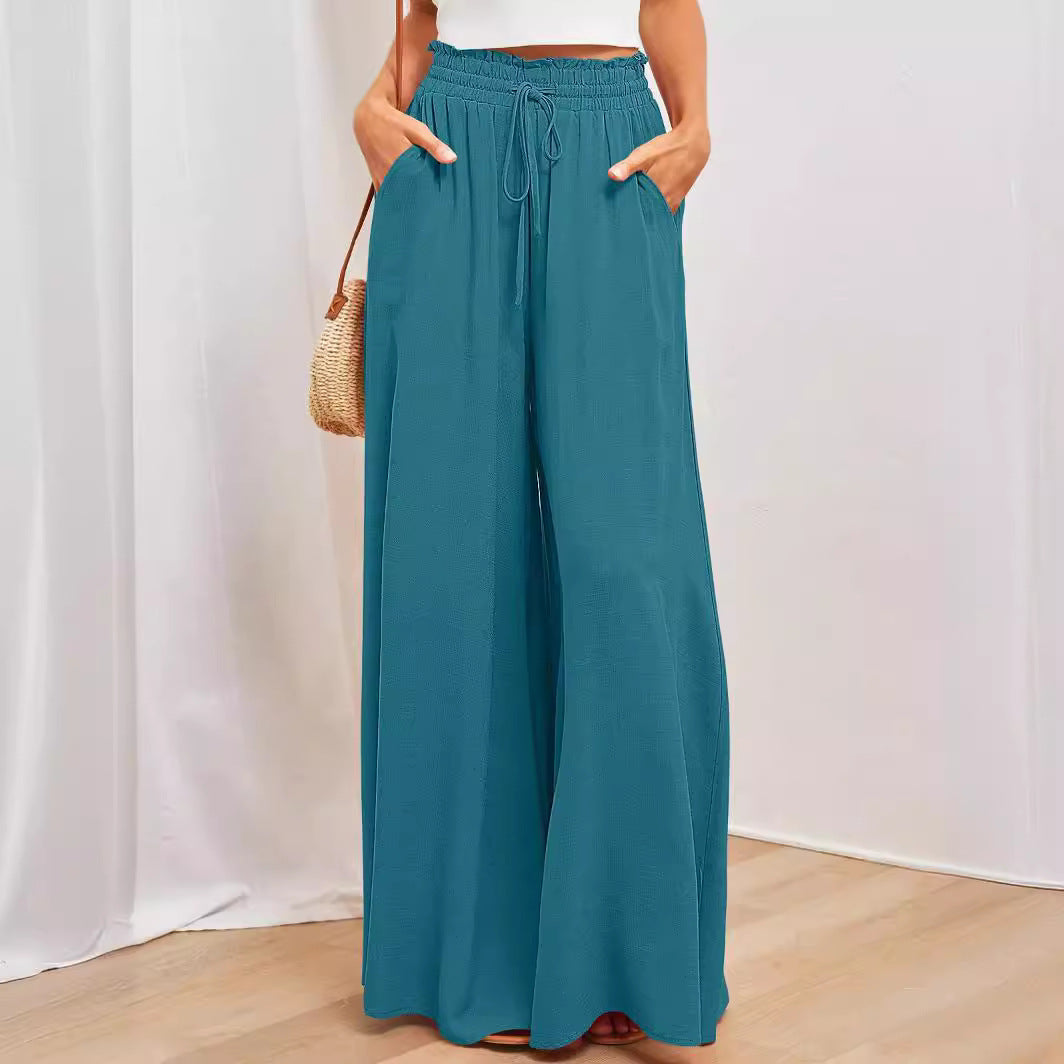 Maxi skirt in boho style for women with drawstring waistband Ivyshape