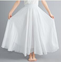 Women's Maxi Skirt with Flowing Hem and Elastic Waistband Ivyshape