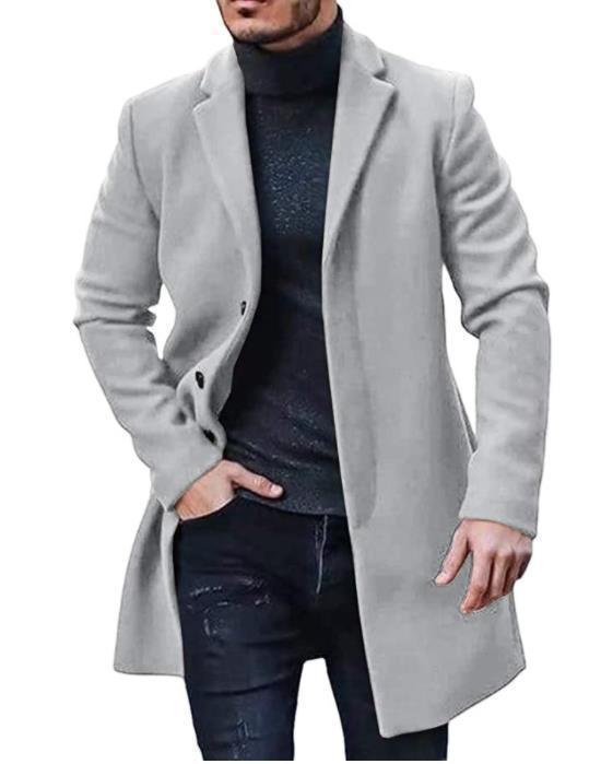 Men's elegant tailored transitional coat Ivyshape