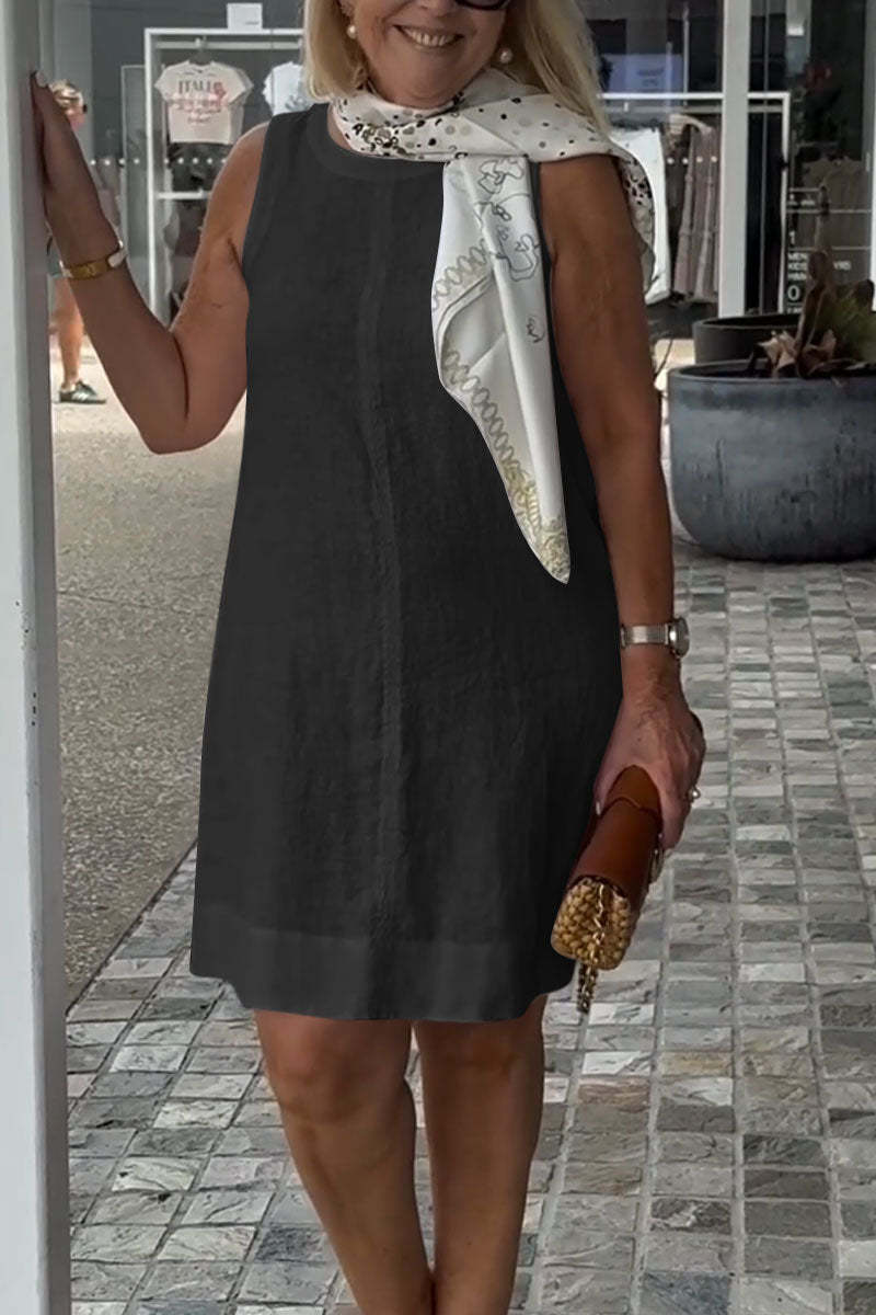 Ladies Shift Dress with Scarf Detail Ivyshape