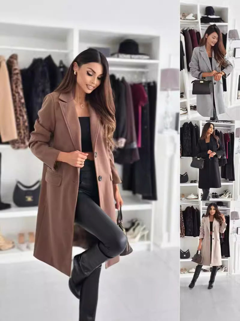 Women's long and elegant winter coat with a slim fit Ivyshape