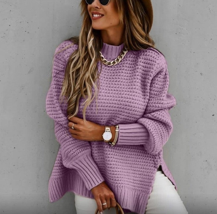 IvyShape | Relaxed Autumn Long Sleeve Pullover Knitted Sweater