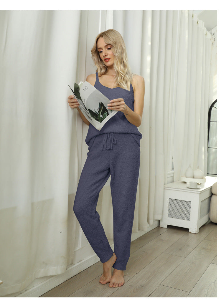 IvyShape | Fleece Knit Top Pajama Set