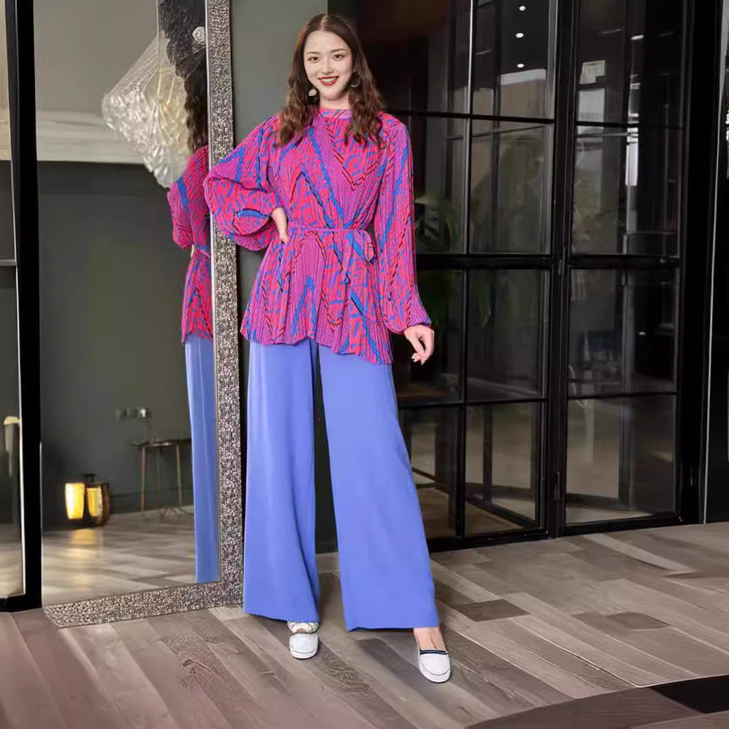 Women Fashionable Oversized Blazer with Belt Ivyshape