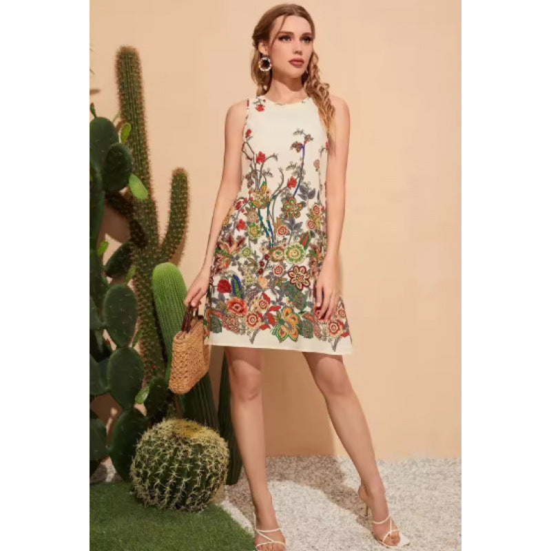 Women Sleeveless Casual Shift Dress Ivyshape