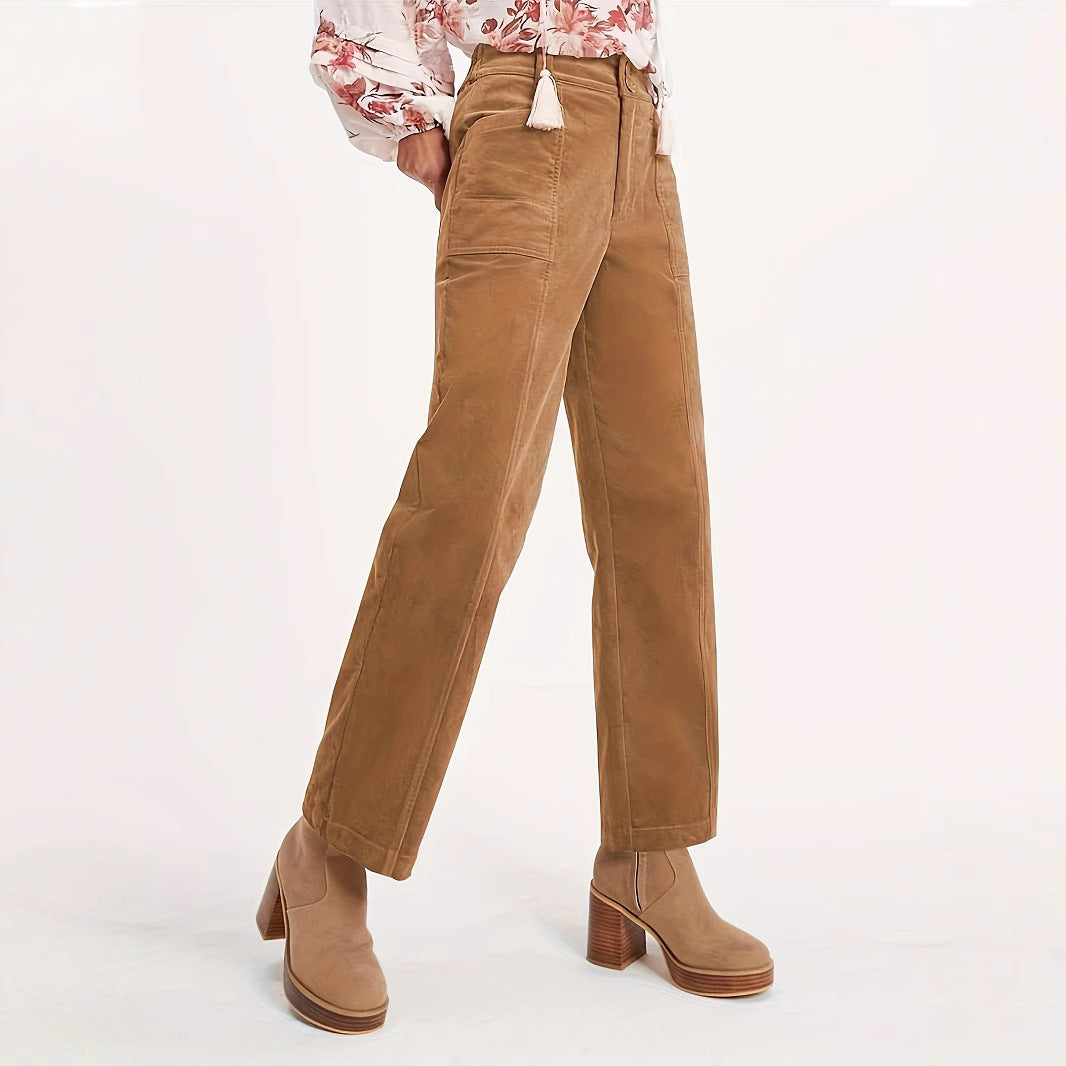Ladies High-Waisted Pleated Trousers Ivyshape