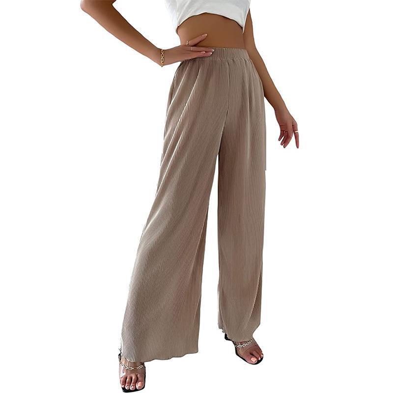 Ladies Pleated Wide Leg Pants Ivyshape