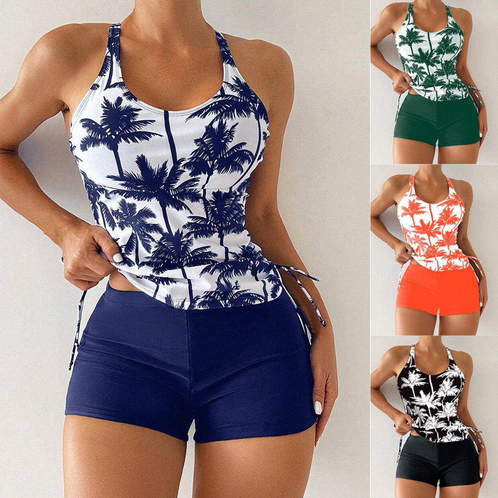 Women's tankini with versatile cut and sporty shorts Ivyshape