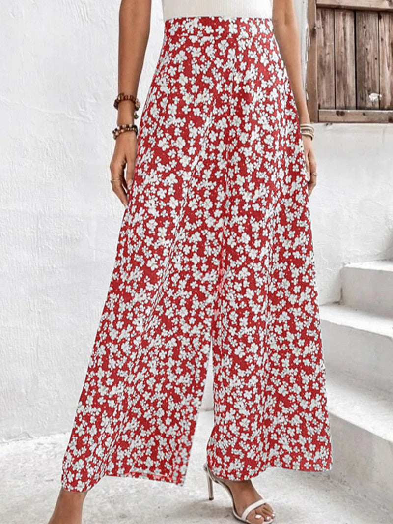 Women's Floral Pattern Palazzo Pants Ivyshape