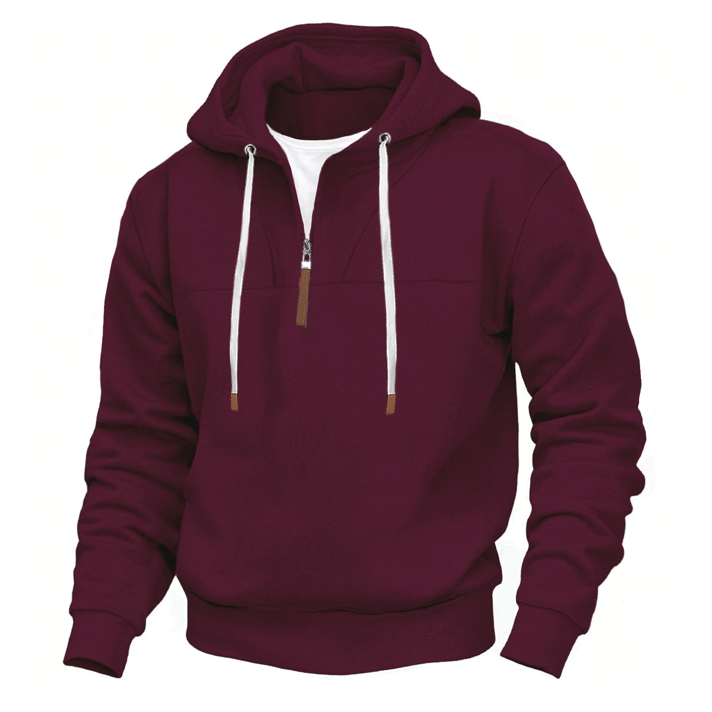 Men's hooded sweatshirt with half zipper and high-quality materials Ivyshape
