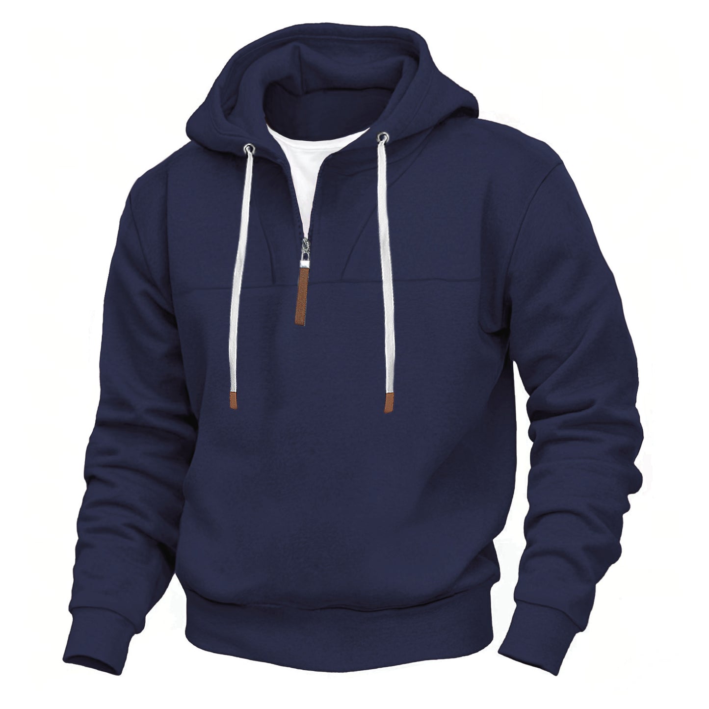Men's hooded sweatshirt with half zipper and high-quality materials Ivyshape