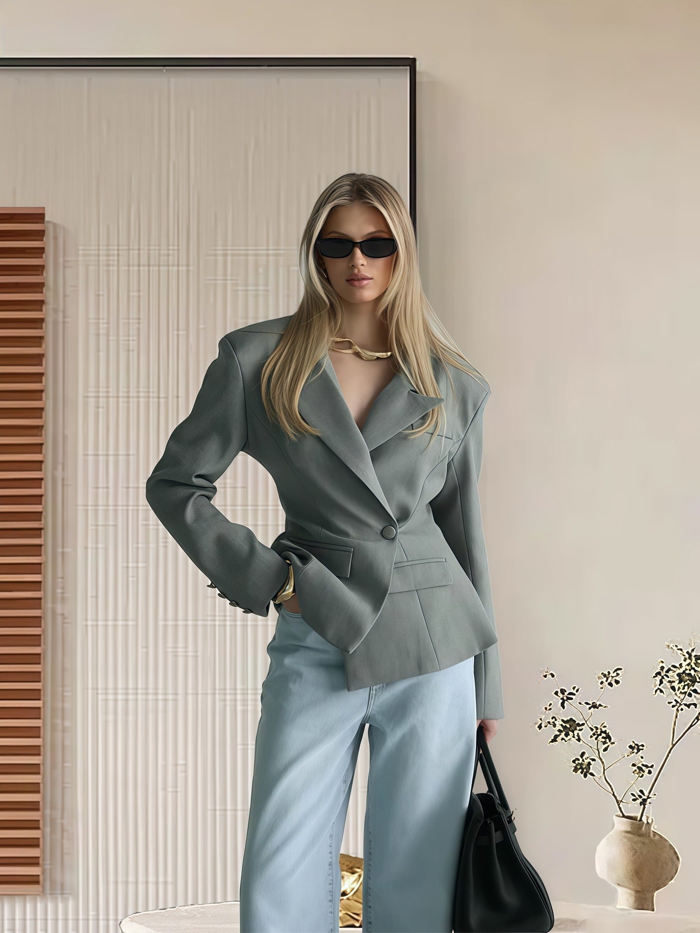 Women's Fashion Oversized Blazer Jacket with Unique Cut Ivyshape