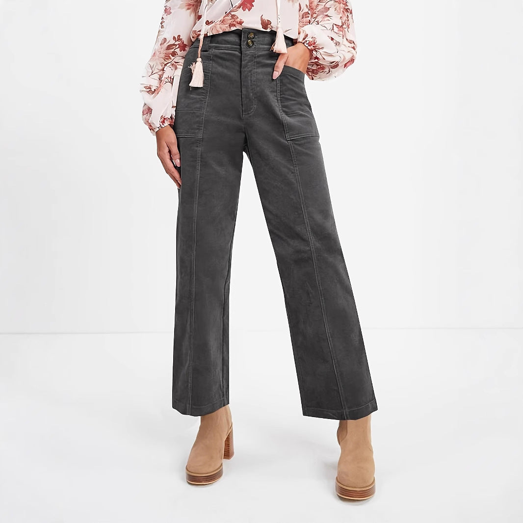 Ladies High-Waisted Pleated Trousers Ivyshape