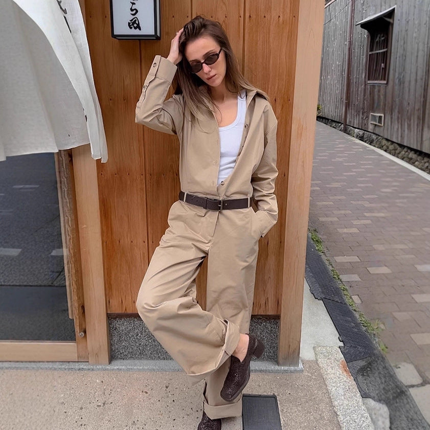Women Elegant Utility Jumpsuit with tailored fit and practical pockets Ivyshape