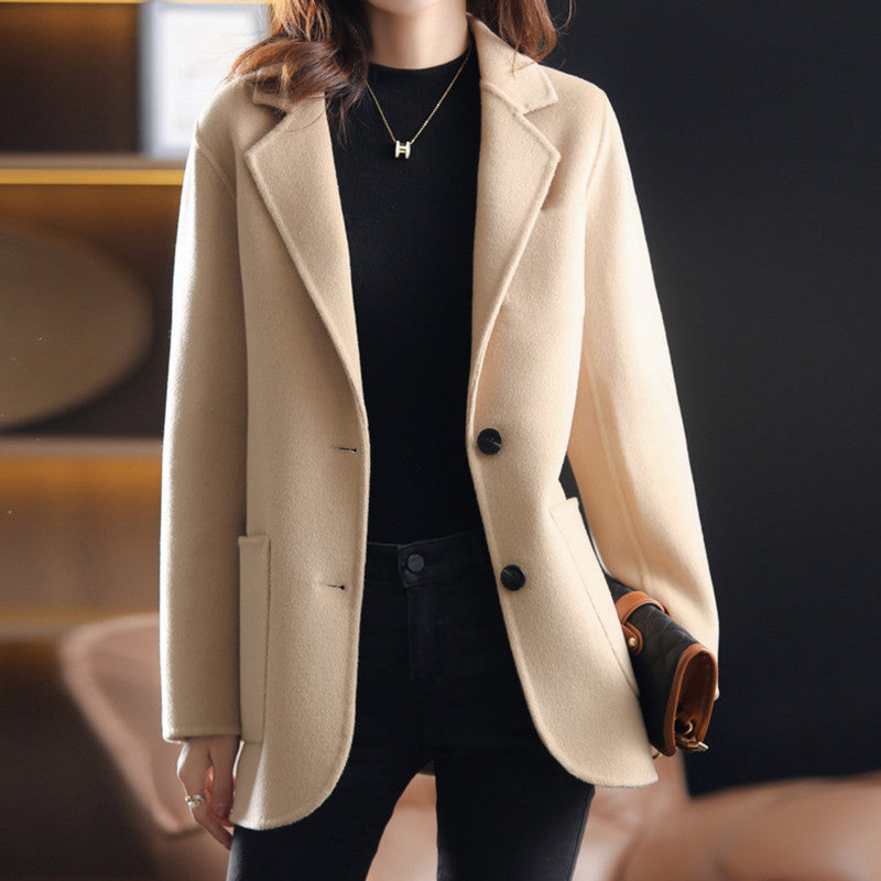 Ivyshape | Thick Warm Tweed Blazer for Women