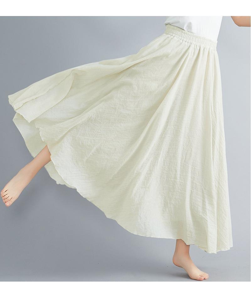 Women's Maxi Skirt with Flowing Hem and Elastic Waistband Ivyshape