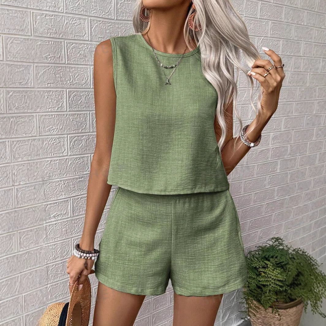 Women’s Casual Wing Sleeve Playsuit with Soft Texture Ivyshape