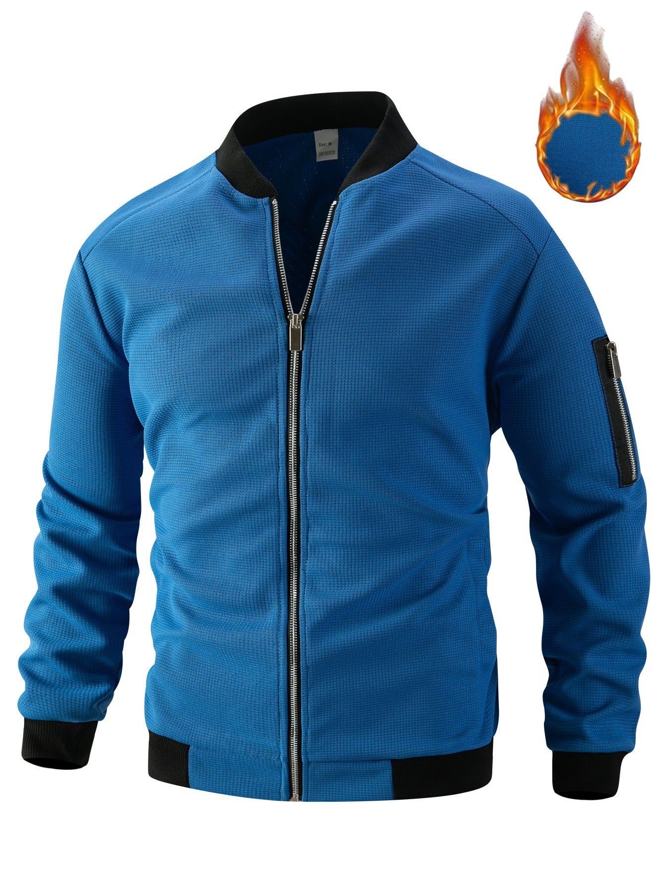 Men's sporty bomber jacket with zipper and textured design Ivyshape