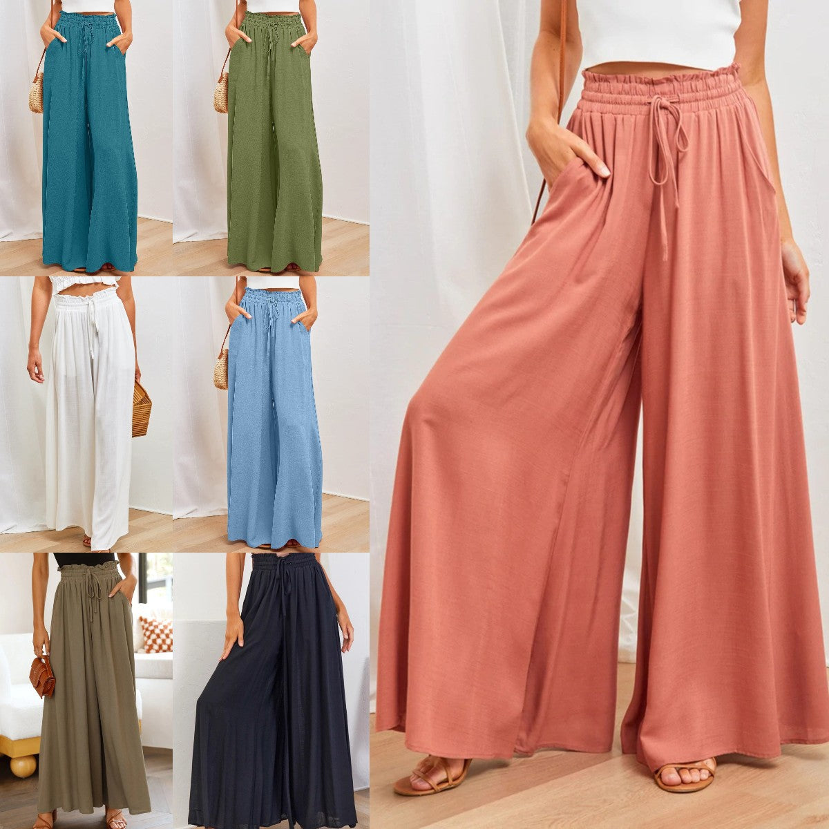 Maxi skirt in boho style for women with drawstring waistband Ivyshape