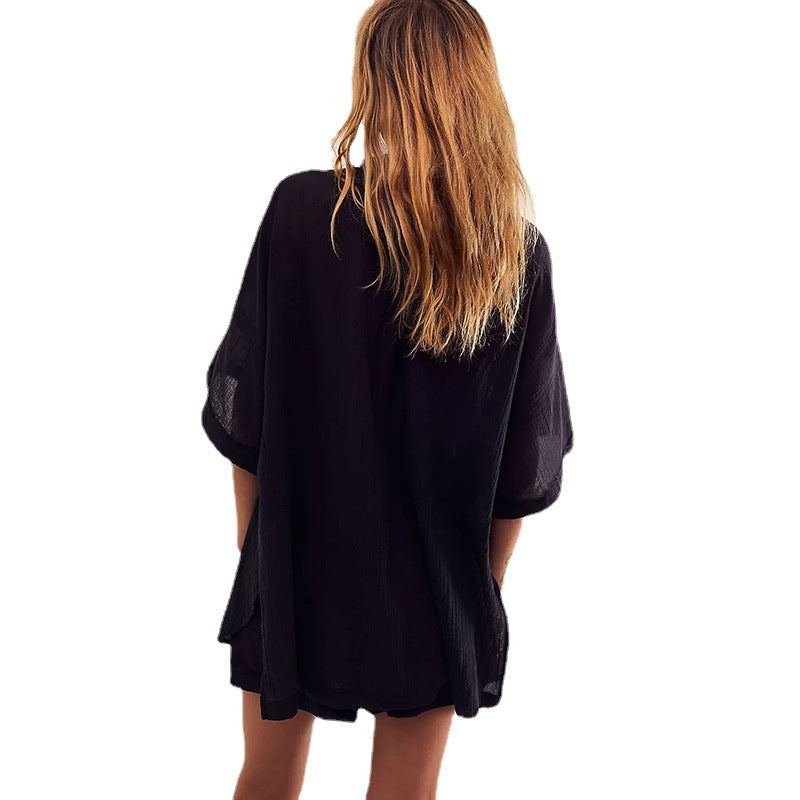 Women's Oversized Shirt Blouse in Casual Look with Practical Pockets Ivyshape