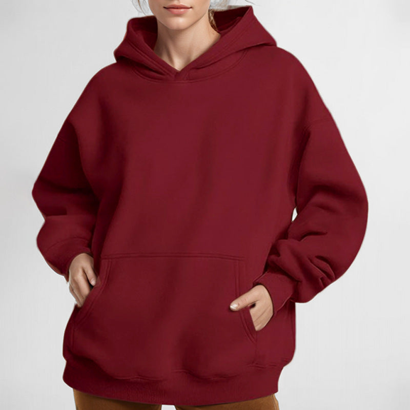 Women Loose Hoodie made of Soft Fleece with Kangaroo Pocket Ivyshape