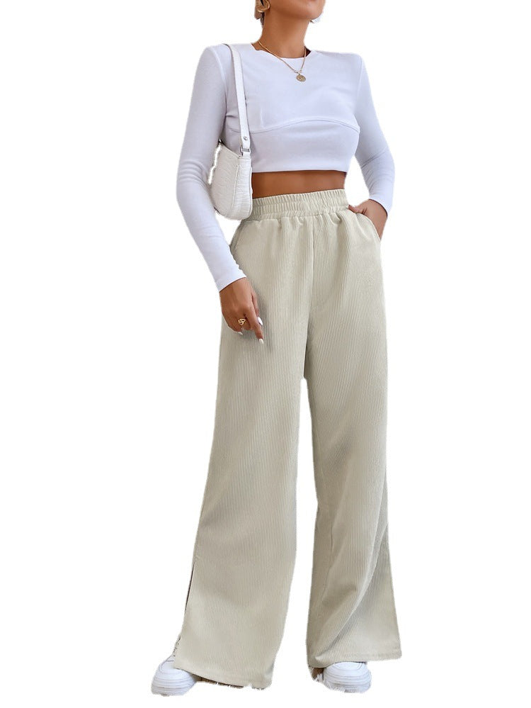 Ivyshape high-waisted wide-leg trousers for women