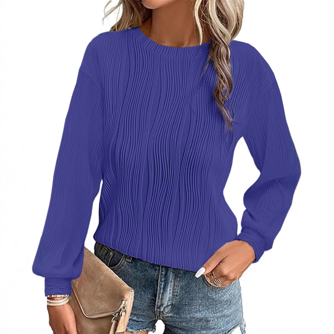 Women's pleated long-sleeve sweater Ivyshape