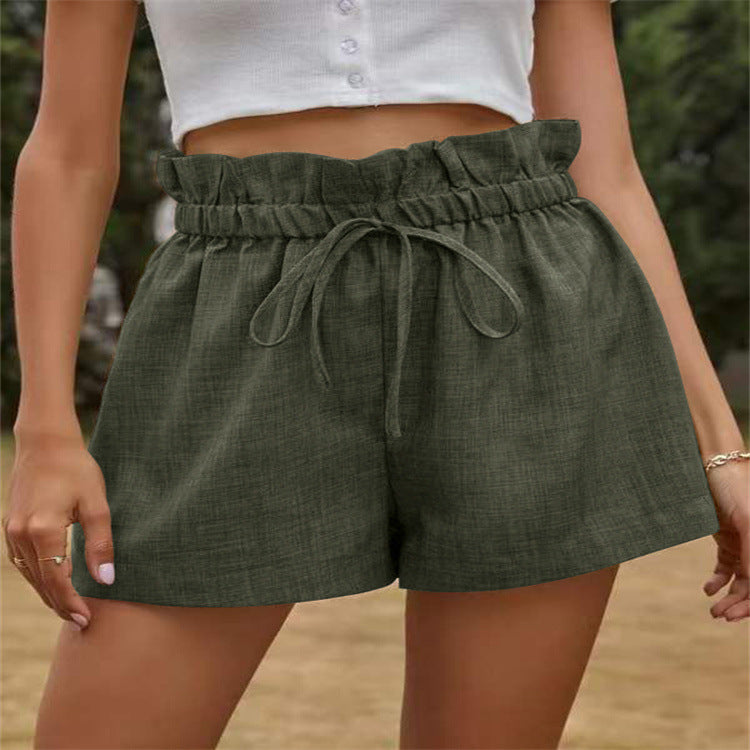 Ladies Relaxed Elastic Waist Casual Shorts Ivyshape