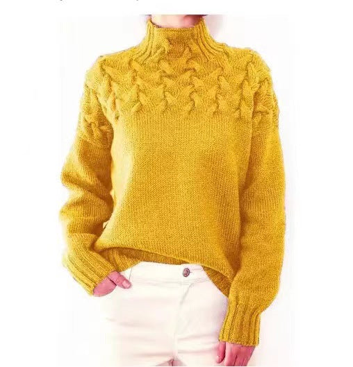 Ivyshape | V-Neck Cable Knitting Pullover Sweater