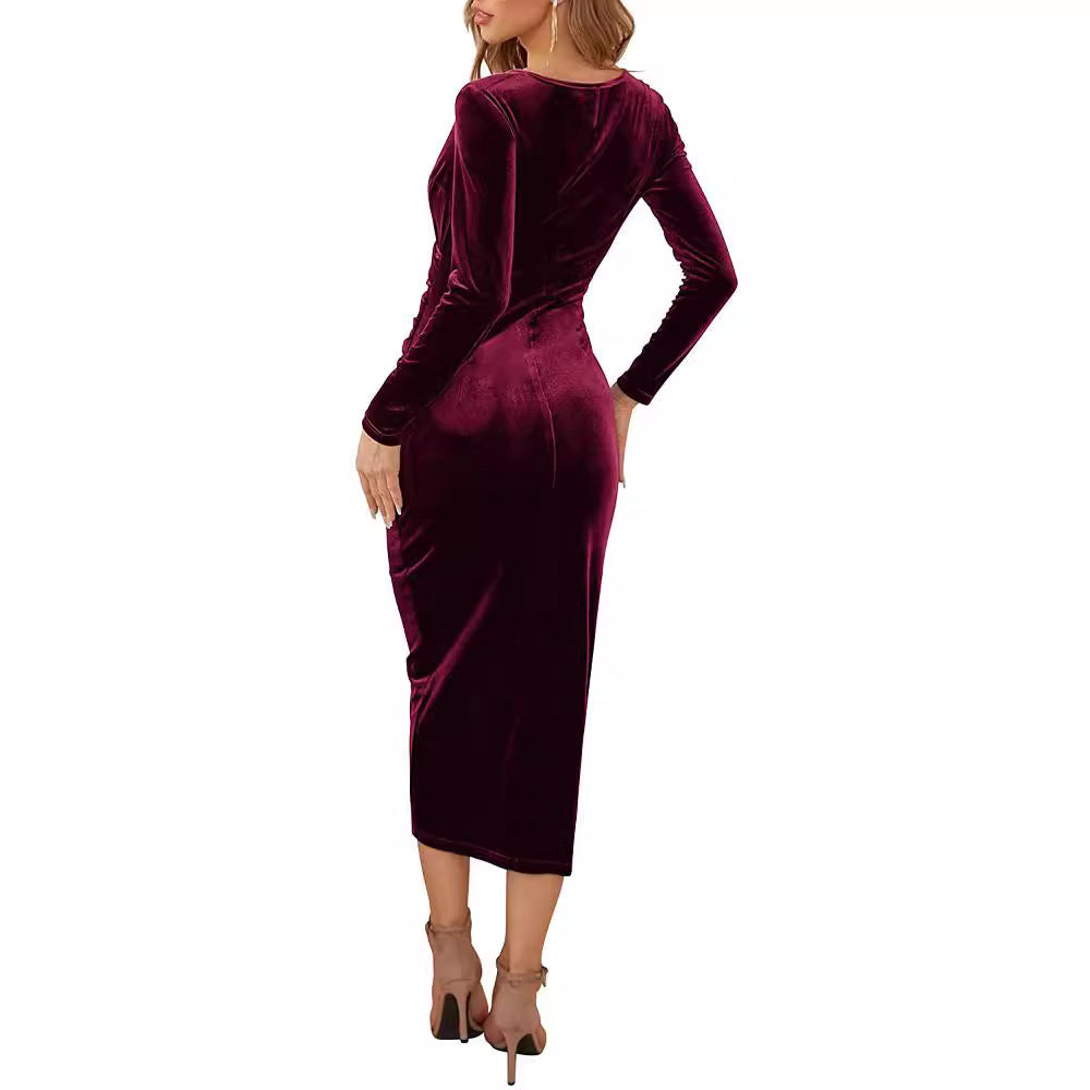 Women's wrap dress with a figure-flattering cut and elegant V-neck Ivyshape