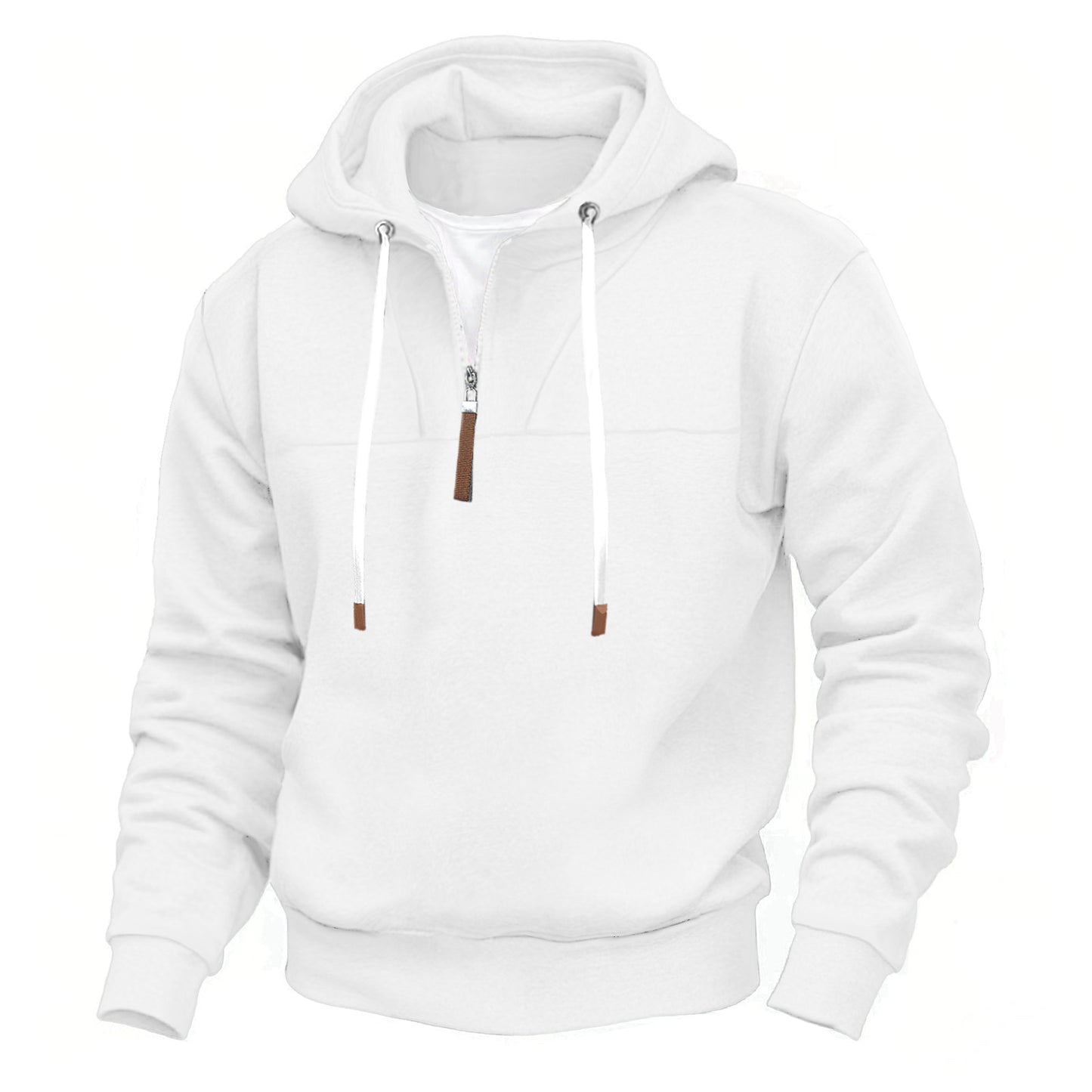 Men's hooded sweatshirt with half zipper and high-quality materials Ivyshape